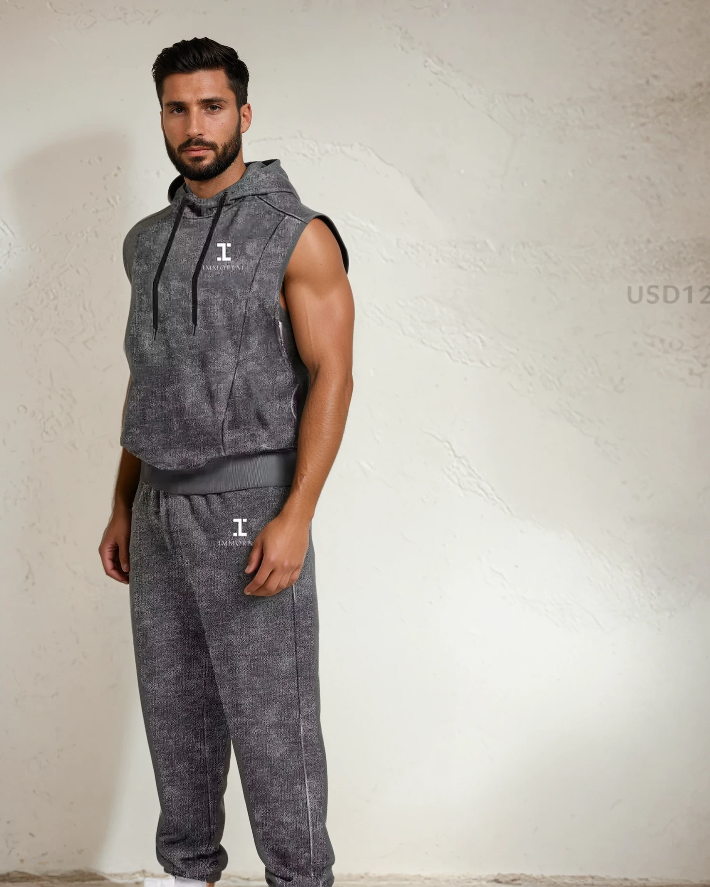 Men's Sleeveless Comfort Hoodie Tracksuit