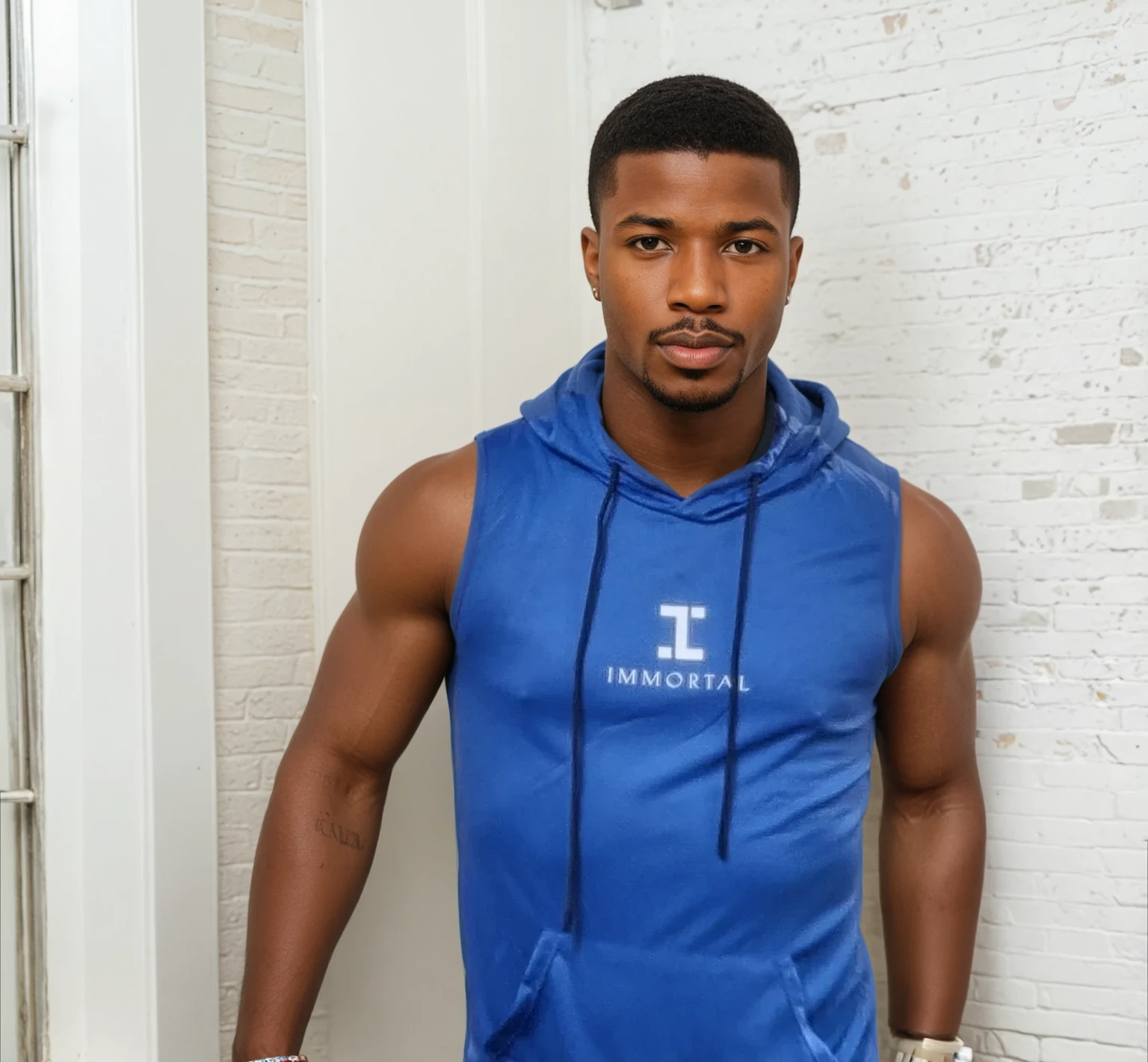 Sleeveless Active Hoodie - Blue