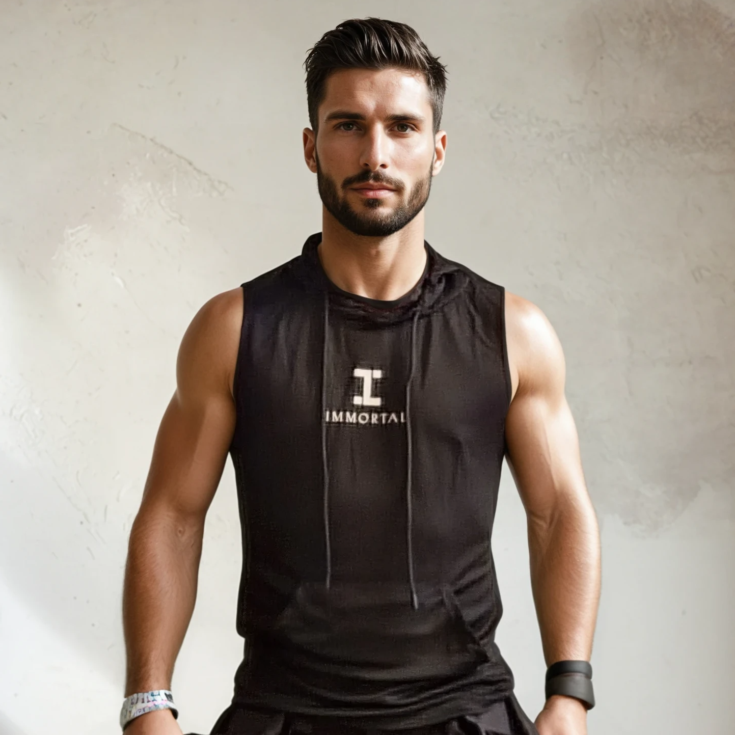 Sleeveless Active Hoodie - Black