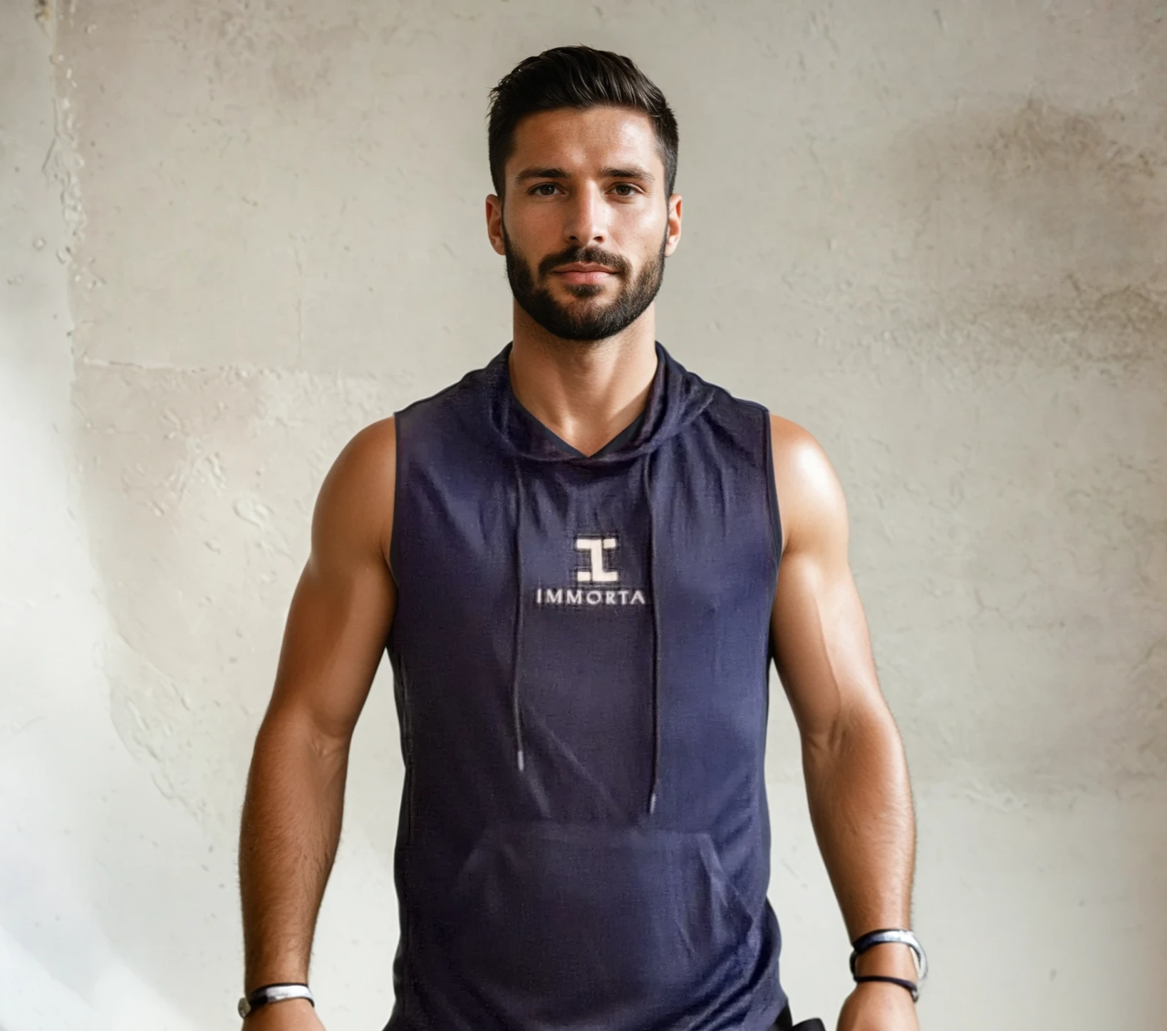Sleeveless Active Hoodie - Navy