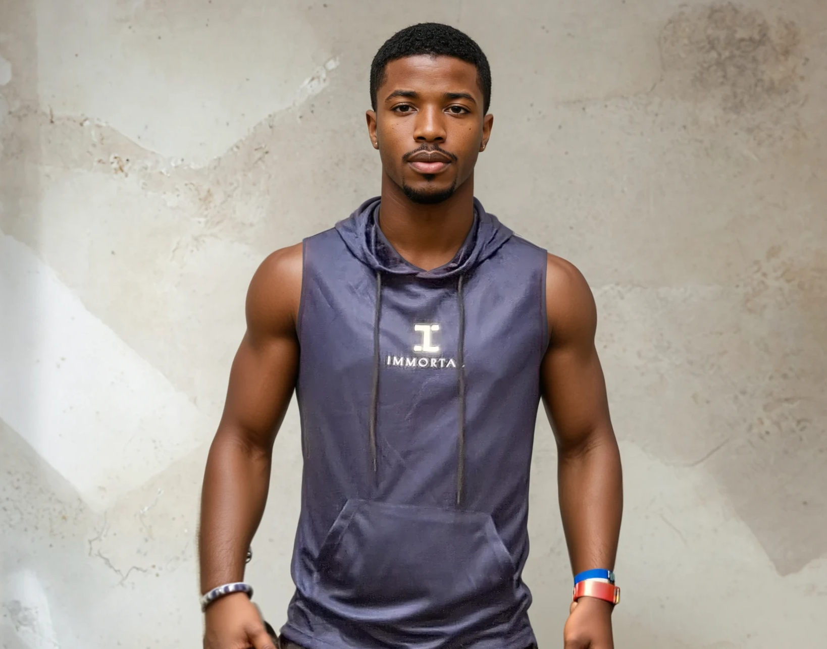 Sleeveless Active Hoodie - Navy